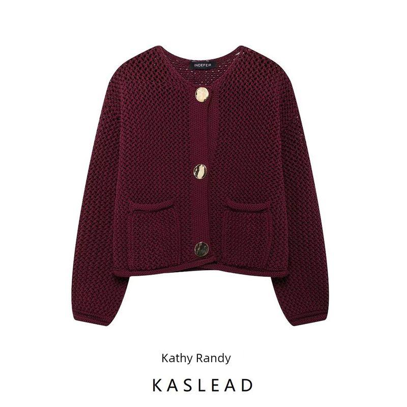 Kaslead New Arrival Women's Clothing Fashion Style Fashion All-Match Minimalist Thick Needle Cardigan Outwear 5802111