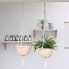 Hanging Planter Jute Rope Woven Basket Macrame Plant Storage Basket Jute Rope Handicraft Woven Indoor Outdoor Flower Pot Holder