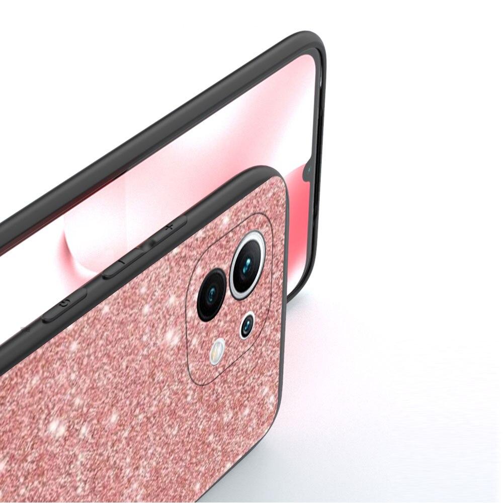 Phone Funda Cellphone TPU For Xiaomi POCO 9T 11T F4 GT MI 11 Lite X3 NFC M4 Pro 5G F3 M3 10T X4 Gold Pink Rose Glitter Hearts