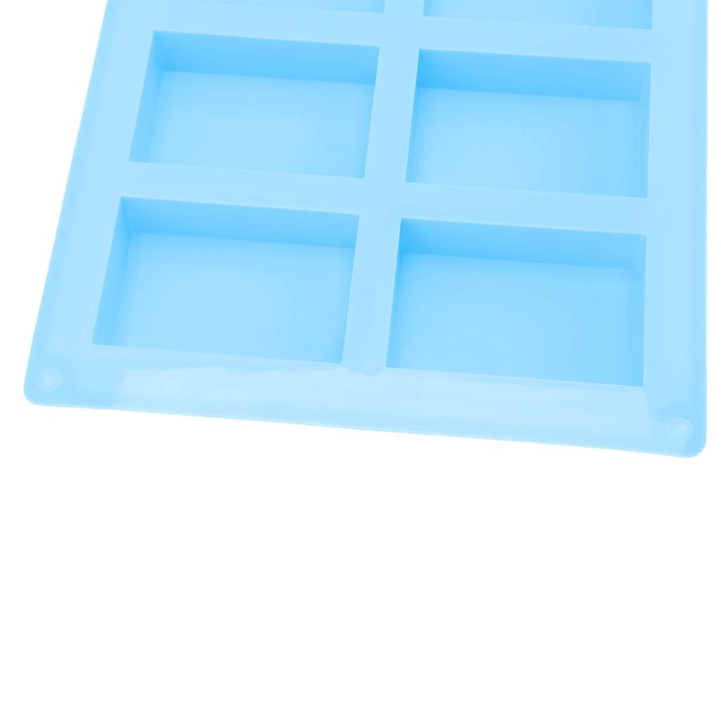 2Pcs Silicone Mold 6 Grids Heat Resistant Flexible Reusable Silicone Mold for Making Soaps Baking Cakes Muffins