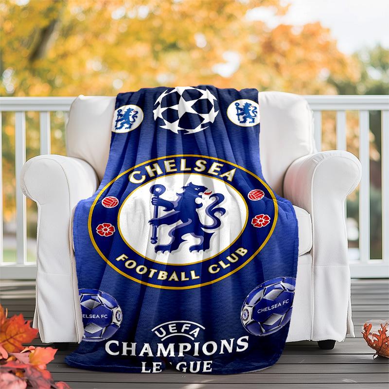 1pc C-Chelsea Theme Blanket - Digital Print, Polyester, Cozy for All Seasons, Perfect for Outdoor, and Travel