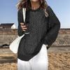 Womens Loose Knit Top Sheer Beach Cover Up Hollow Out Pullover