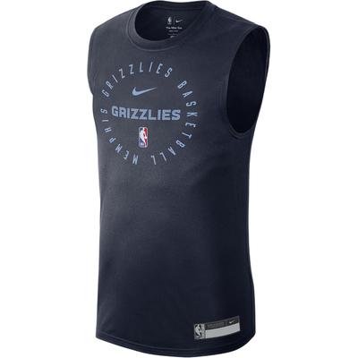 Dri-Fit NBA Memphis Grizzlies Crew Neck Sleeveless Quick-Dry T-Shirt Men Tops University-Deep-Blue HF1875-419