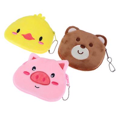Cartoon Plush Animal Coin Purse Cute Panda Piggy Bear Chicken Money Change Pouch Small Wallet Storage Bag For Kid Gifts