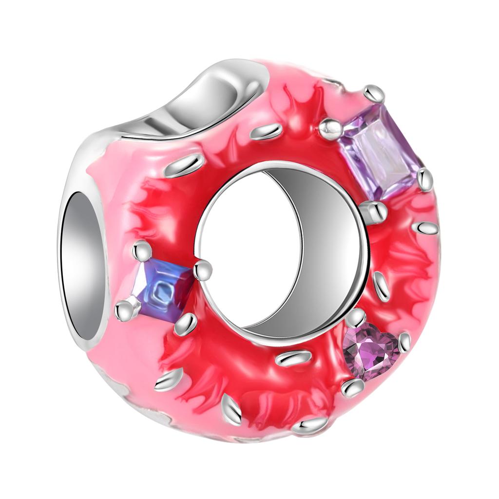 Boy Girl Pendant Heart-Shaped Flower Zircon Beads Jewelry Beads For Original Bracelet Plata De Ley Boutique Charms Gift
