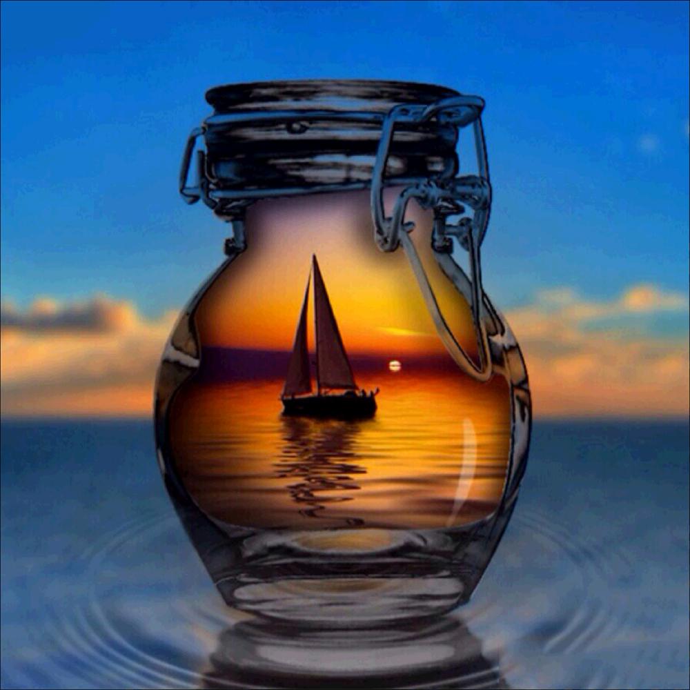 5D Diy Diamond Painting Cup Cross Stitch Sunset Landscape House Animal Penguin Mosaic Diamond Embroidery Home Decoration Gift