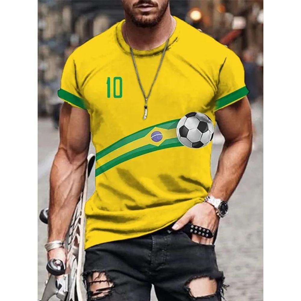 Versatile Comfortable Men's Printed Top Short-sleeved Fashionable Simple T-shirt Casual Loose T-Shirts Men’s