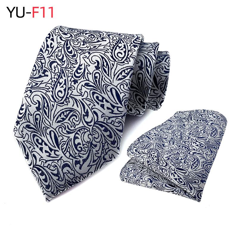 Polyester Paisley Tie Pocket Towel Two-Piece Set, Business Tie