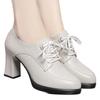New Style Thick-soled Anti-slip Shoes, Soft Leather Thick Sole, Casual High-heeled Single Shoes for Women
