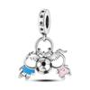 925 Silver Boy And Girl Sisters Couples Dangle Charms Fit Charm Bracelet Beads Jewelry Making 