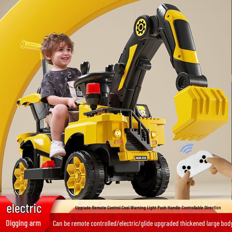 Children's Electric Excavator Ride-On: Remote Control Digger Toy for Boys and Girls