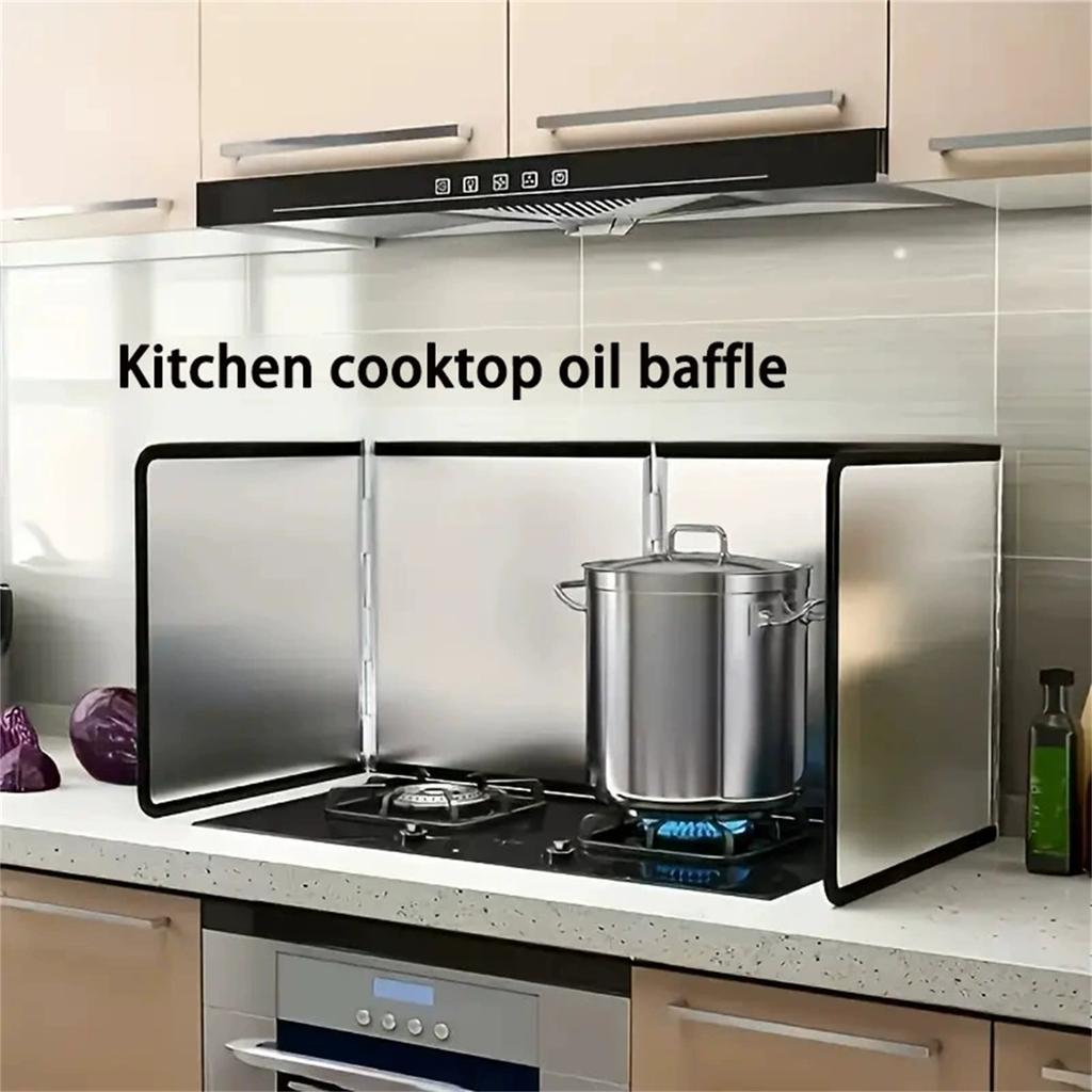 Gasherd-Ölspritzschutz – Faltbare verzinkte Wärmeisolierplatte, ölbeständig und -Schutz für den Heimgebrauch