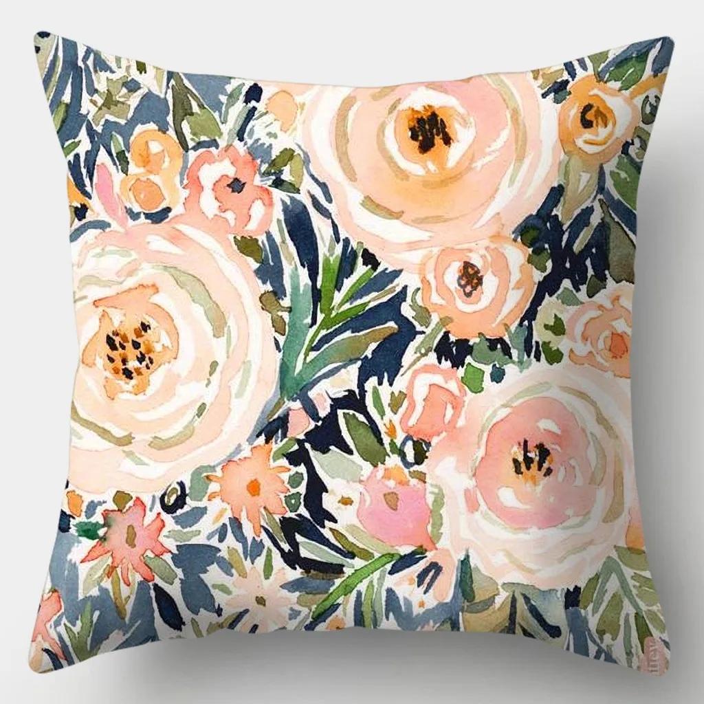 Fresh Style Pillowcase 45cmX45cm Square Sofa Pillow Cover Pretty Flowers Cushion