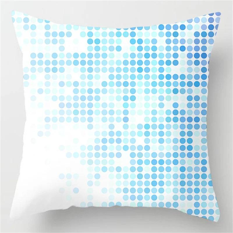 Simple Blue Pattern Pillowcase Living Room Office Home Pillowcase Car Ornaments