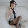 Sexy Lingerie Sexy Secretary Dress Seduction Cosplay See-through Shirt Hip Skirt Nightclub Professional Suit