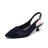 Women Sandals Sharp Pointed Shallow Mouth Slim Heel Women's Shoes Knitted Comfortable High Heels Knitted Breathable Sandals
