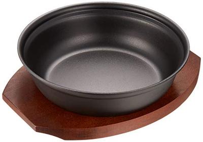 Endo Shoji Commercial All-Purpose Steak Plate, Iron and Wood, Made In Japan, PSTB0