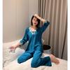 GMXIA Spring and Autumn Pajama Women's Long-sleeved Ice Silk Lace Sexy Loose Pullover Silk Home Wear Summer Pajama Sets