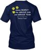 PLEASE RESPECT SERVICE DOG I SUPPORT AWARENESS T Shirt Made USA Size S To 5XL