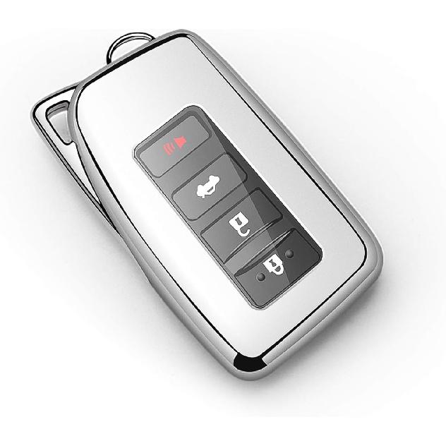 Autophone Compatible With Lexus Key Fob Cover With Keychain Soft TPU 360 Degree Protection Key Shell Case For 2013-2017 RX ES GS LS NX RS GX LX RC LC
