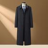 Men's Extra Long Wool Tweed Trench Coat - Business Formal Wear