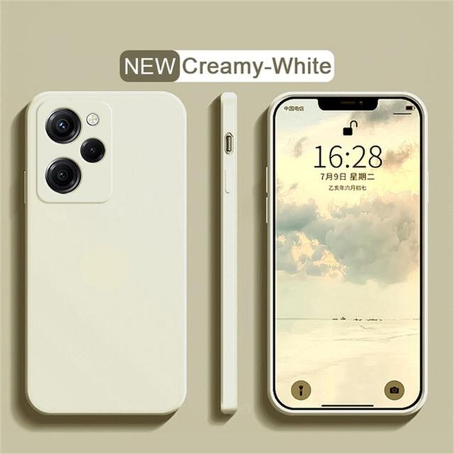 Puzdro Poco X5 Pro Štvorcové Tekutý Silikón Ochrana Objektívu Fotoaparátu Mäkký Kryt Pre Xiaomi Poco X5Pro Puzdrá na Telefón
