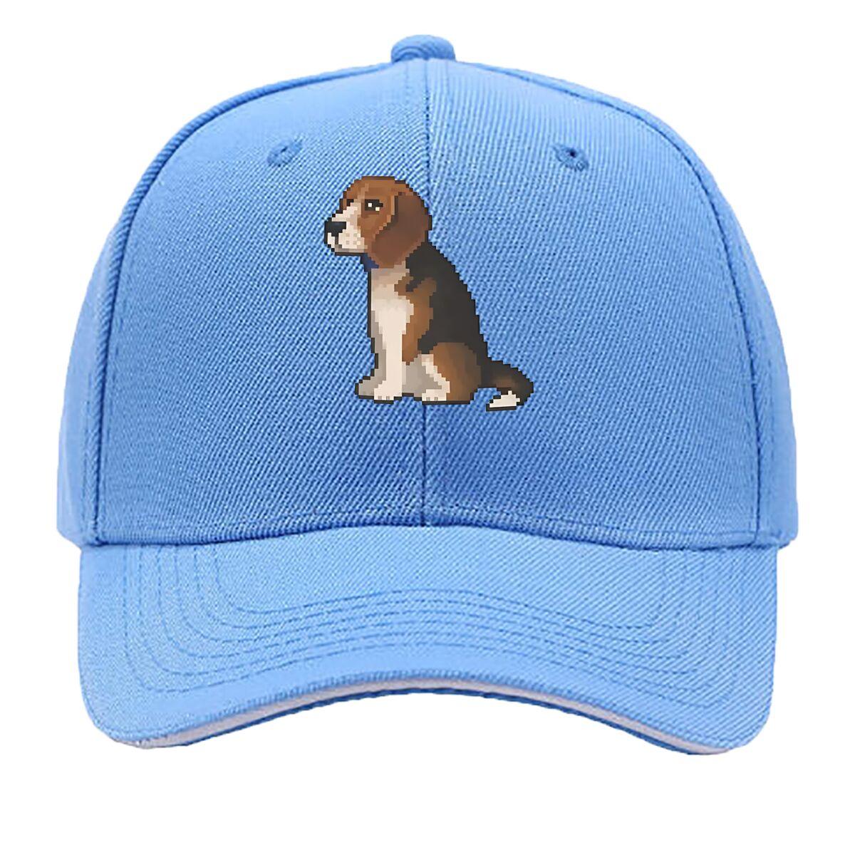 

Beagle Pixel Dog Art Hip Hop Hat Fashion Outdoor Sports Sandwich Baseball Cap One Size світло-синій колір