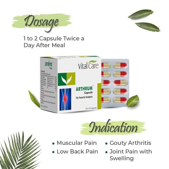 Arthrum Capsules (100 Capsules) – Ayurvedic Support for Joint Health