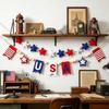 Yousheng Patriotic Garland Banner for 4th of July Decorations, Red White Blue Hanging Banner Bunting for Memorial Day, Veterans Day, Independence Day