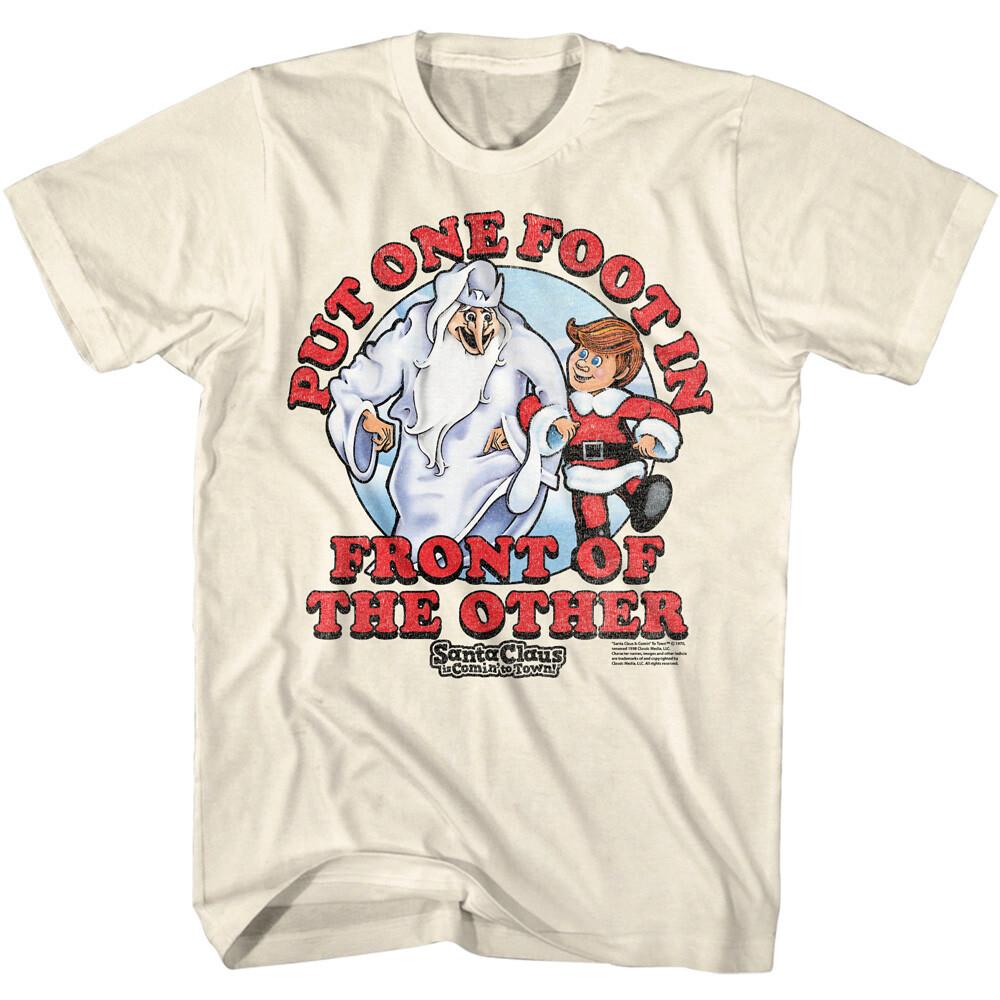 Santa Claus is Comin to Town One Foot in Front of the Other Men T Shirt Jack XXL