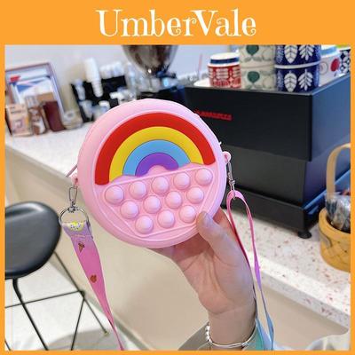 Adorable Silicone Children's Bag Mini Rainbow Crossbody Purse For Kids Unisex