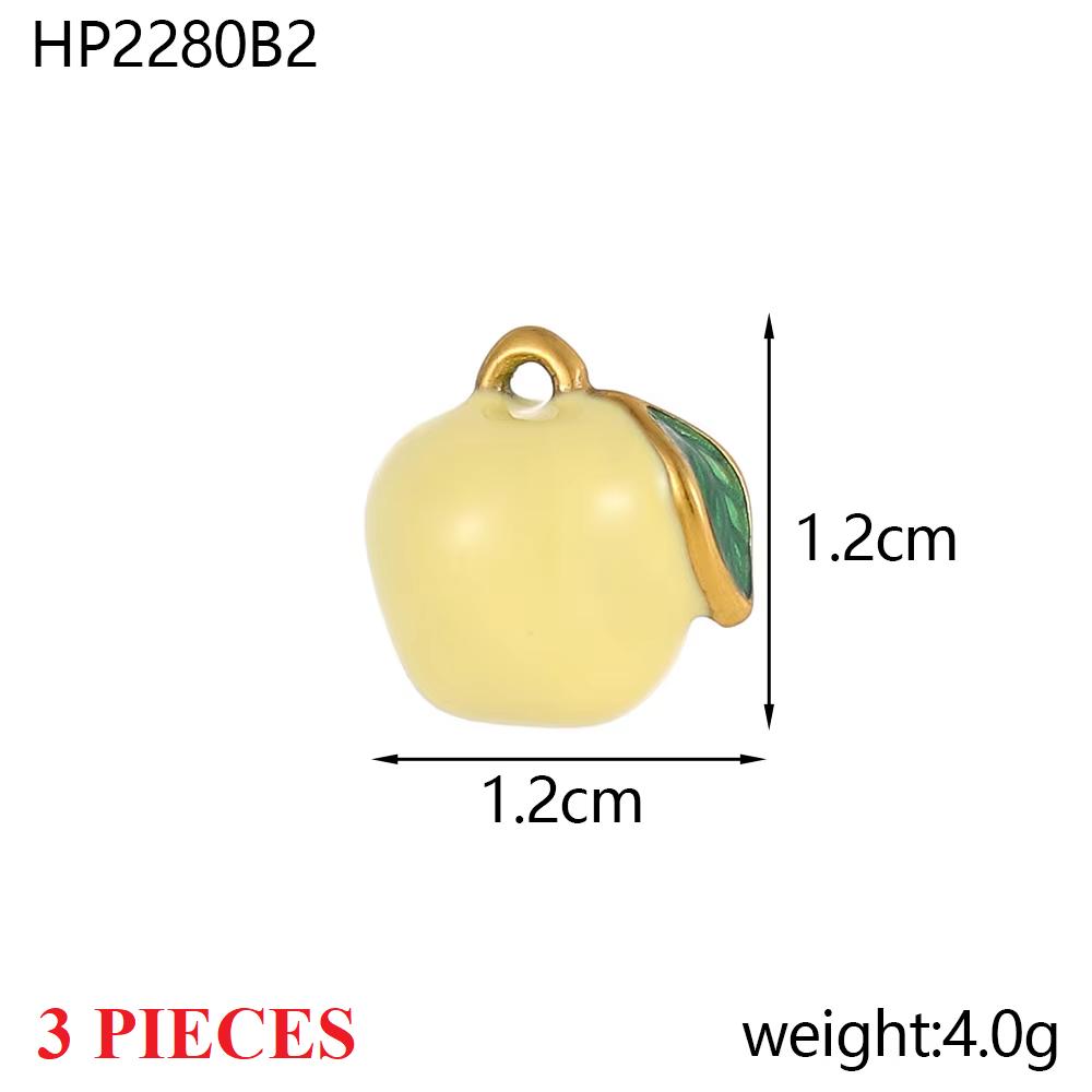 3PCS/LOT CARLIDANA Enamel Fruit Mushroom Charms Pendants Stainless Steel DIY Necklace Jewelry Making Accessories