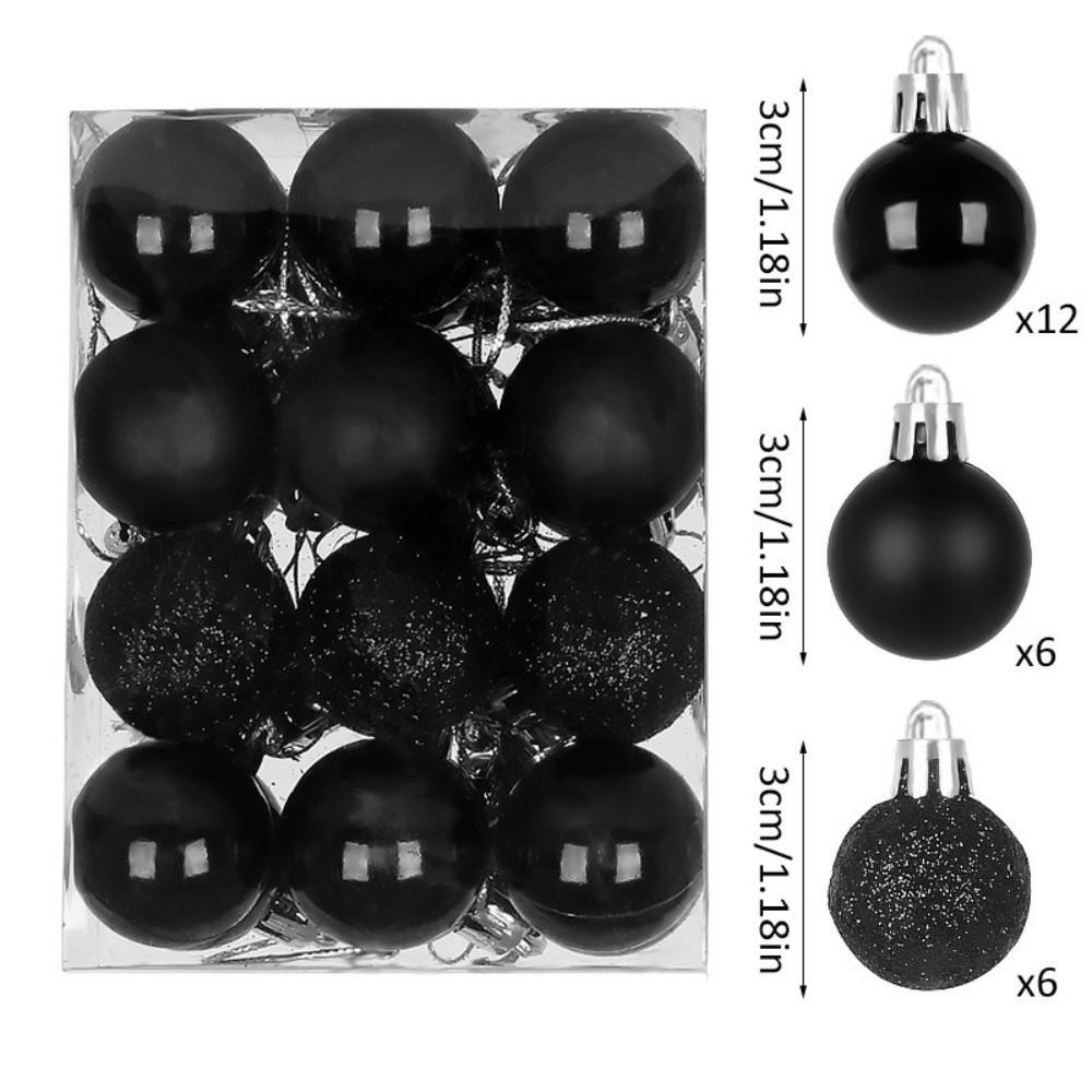 24Pcs 3cm Christmas Baubles Plastic Christmas Ball Ornament  Home Garden Decoration