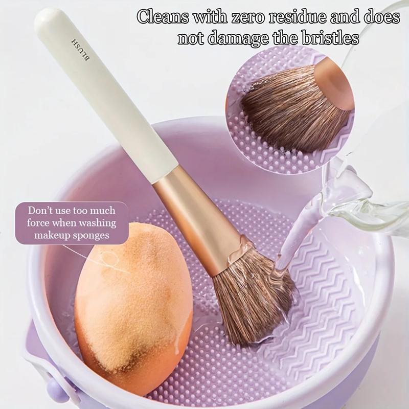Makeup Brush Cleaning Bowl Beauty Egg Cleaning Tool Storage Set Brush Powder Puff Dry Cleaning Silicone Drying Shelf