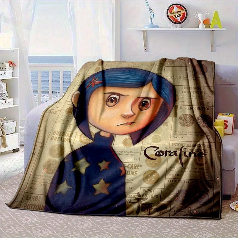 Moonlit Mystery Cora-line Blanket Flannel Blanket for bed, sofa, Camping, Hiking, Picnic Essentials, gift for family Fan gifts