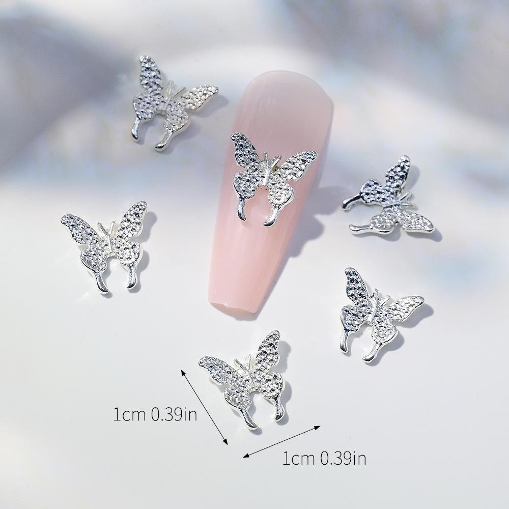 Light Luxury Gold Silver Bow Nail Art Jewelry Three-Dimensional Elegant Bow Three-Dimensional Metal Nail Art Decoration