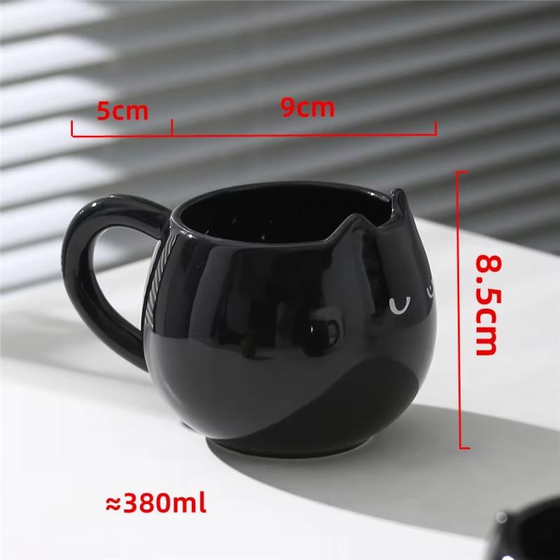 Cute Black Cat Mug Creative Ceramic Tea Cup Novelty Coffee Mug for Office Home Unique Gift for Cat Lovers 380ml чёрный
