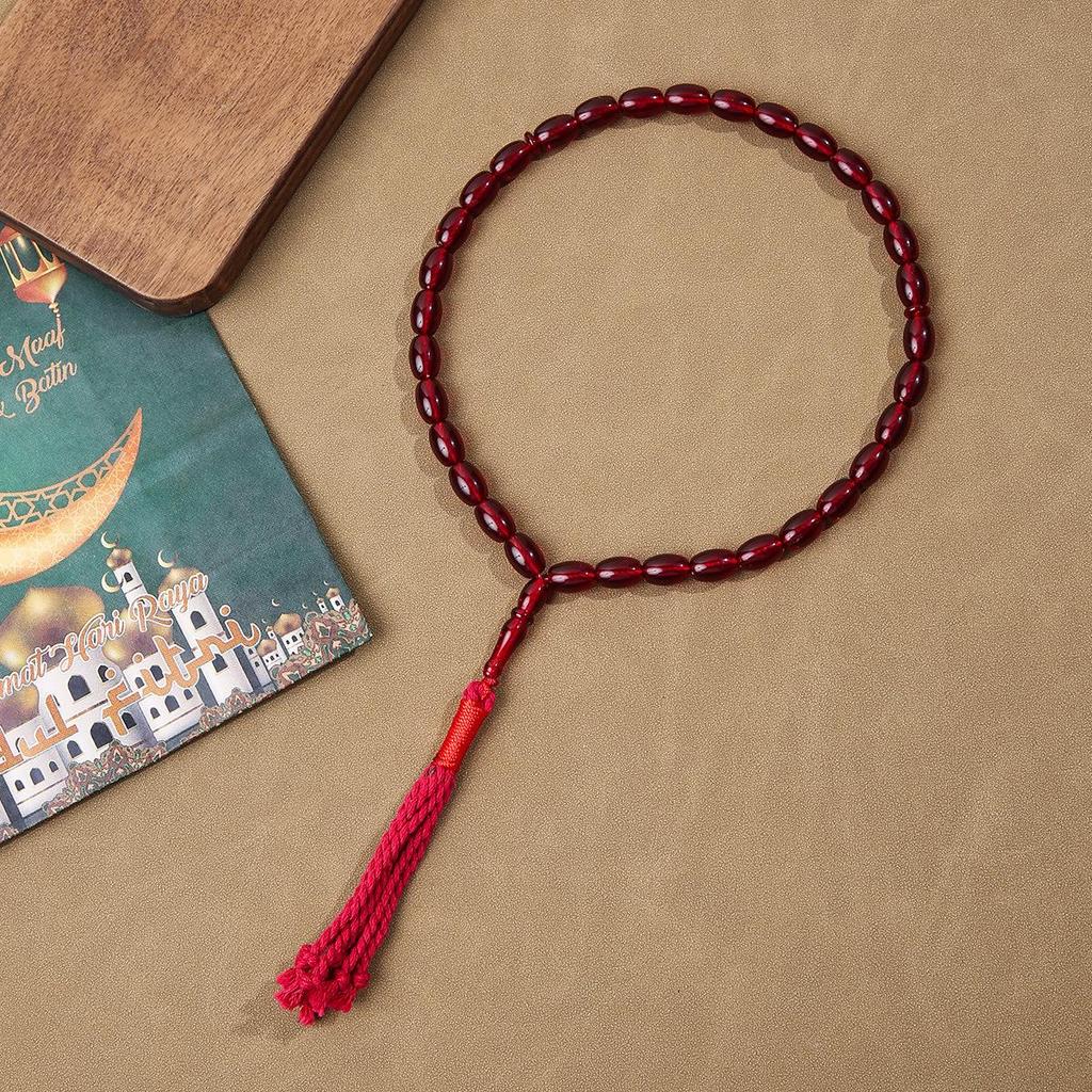 Hui Muslimischer 33-Perlen-Tasbih Gebetsperlen mit arabischer Quaste