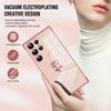 For Samsung Galaxy S25 Ultra Case Electroplating Edge Rose Pattern TPU Phone Back Cover Airbag Drop Proof