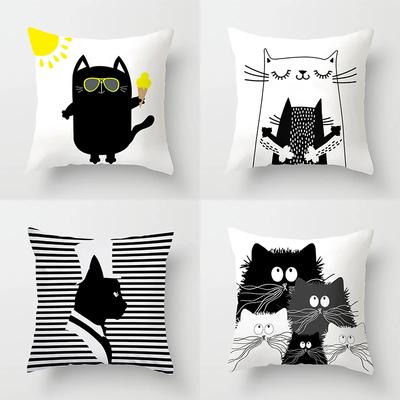 Lustig Niedlich Schwarzer Liebhaber Katze Kissenbezug Kissen Polyester Sofa Auto Wohnzimmer Schlafzimmer Heimdeko