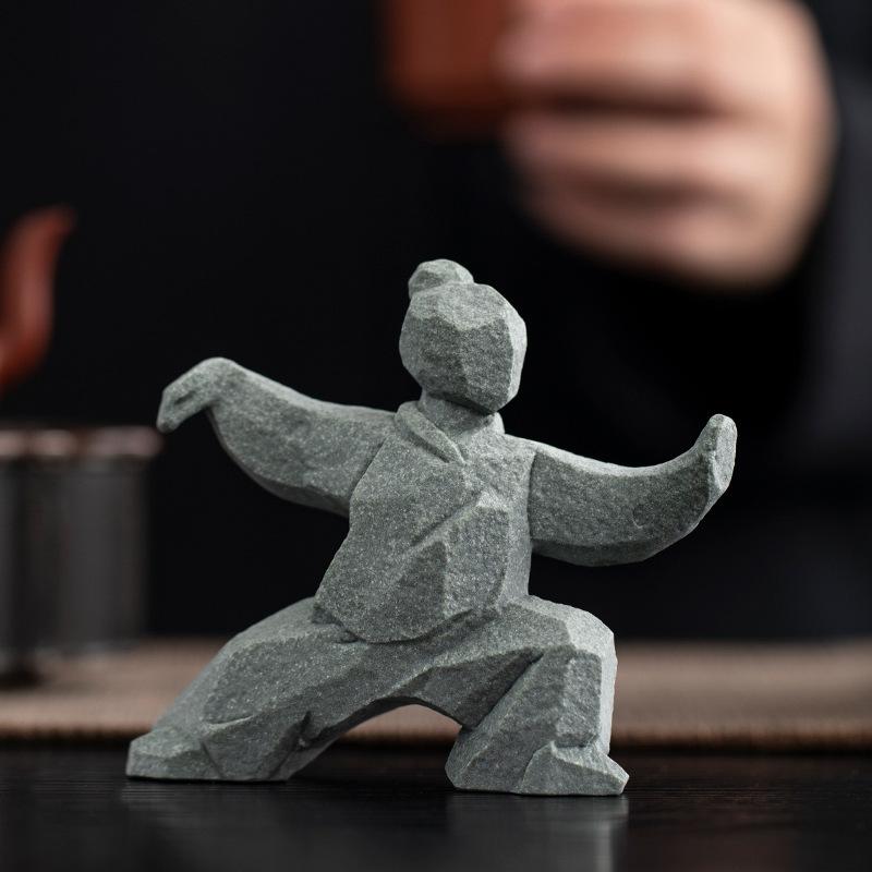 

Chinese Tai Chi Kung Fu Martial Arts Character Creative Ornament Home Desktop Tea Table Landscaping Tea Pet Decoration Crafts