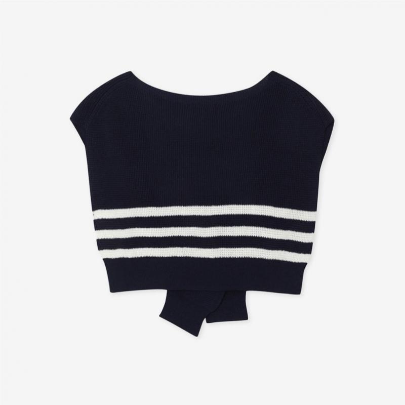 2nd Skin Cotton Modal Stripe Cardigan Muffler Adwsa3100