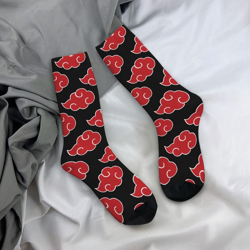 Calcetines de Nubes Akatsuki de Anime Japonés para Hombre y Mujer, Calcetines Konoha Neji, Harajuku Primavera Verano Otoño Invierno, Calcetines de Tubo Medio, Regalos