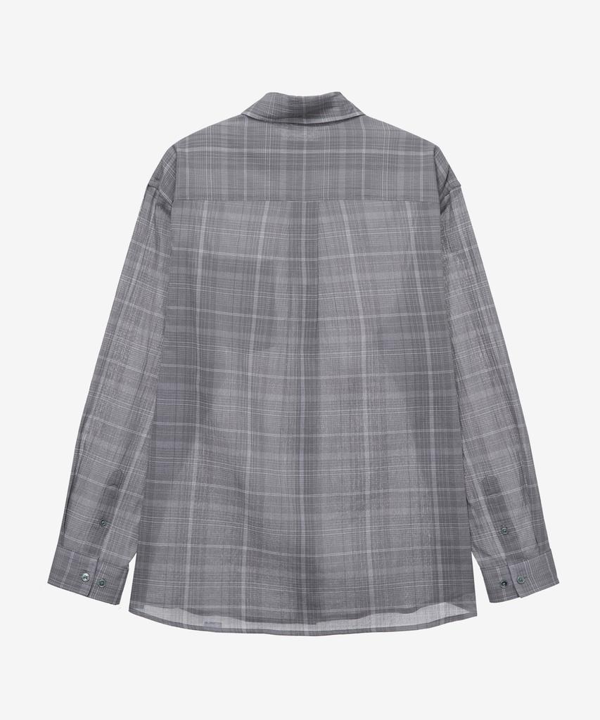 MINDBRIDGE [Couture] Crease 60-Count Gray Check Oversized Shirt