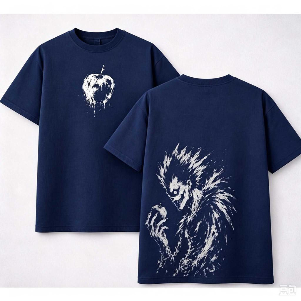 DEATH NOTE Ryuk T-shirt Anime Vintage Dark Drip Stampa Mela Oversize Unisex Girocollo Manica Corta Alta Qualità Otaku Harajuku Casual Streetwear Top