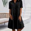 Design sense five-quarter sleeve loose European and American denim large size women's slim dress