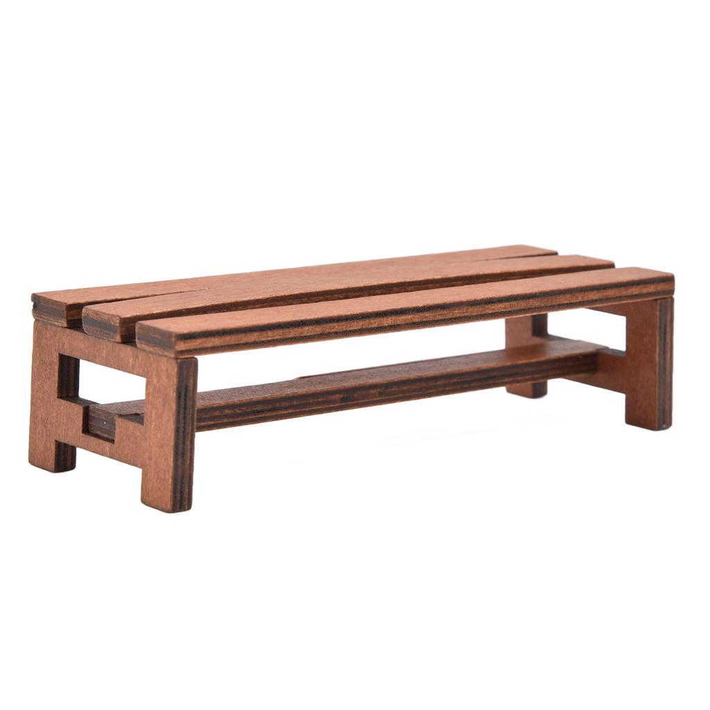 Dollhouse Bench Vivid Lifelike Appearance Small Light 1:12 Dollhouse Miniature Bench for Decoration