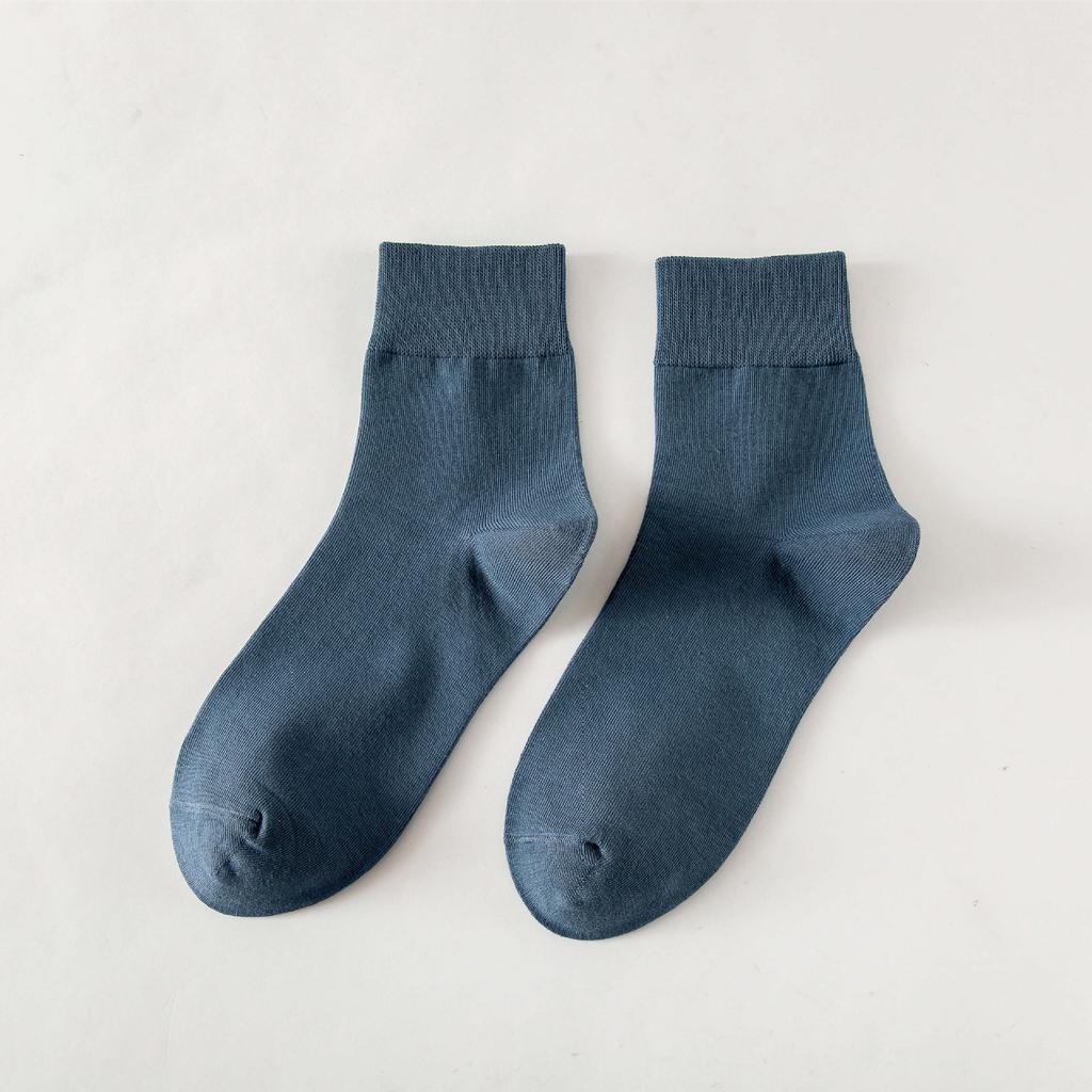 Men'S Cotton Socks, Sweat-Absorbing And Breathable Men'S Socks, Business Casual Versatile Solid Color Short Socks, Medium Tube Socks.