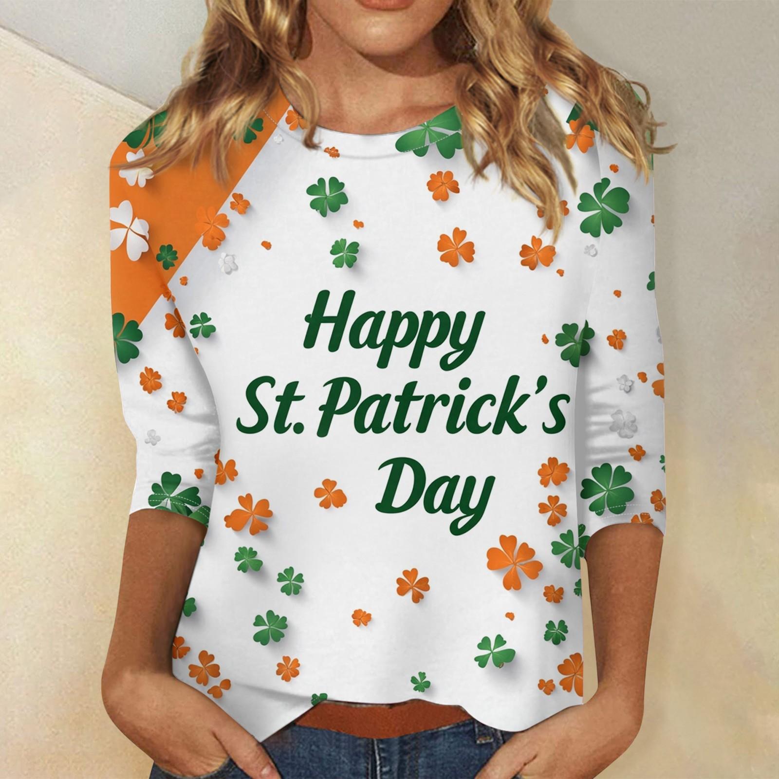 

Женская модная повседневная свободная футболка с круглым вырезом и рукавами 3/4 с принтом, женский топ XL белый