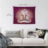 VIKAMA Chakra Mandala Wandteppich Lila Spirituelle Wandbehang für Schlafzimmer Meditations- und Yogaraum Dekoration